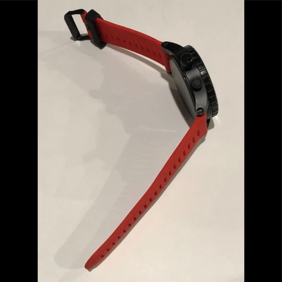 Watch Band 25mm Red Black Silicone Rubber Replacement 4 Nixon 51-30 Strap Garmin - Picture 4 of 10